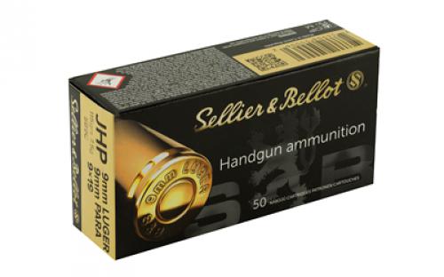 Sellier & Bellot Pistol, 9MM, 115 Grain, Jacketed Hollow Point, 50 Round Box SB9C