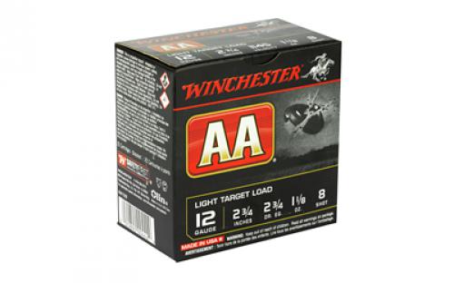 Winchester Ammunition AA Target, 12 Gauge, 2.75", #8, 2 3/4 Dram, 1.125 oz., Shotshell, 25 Round Box AA128