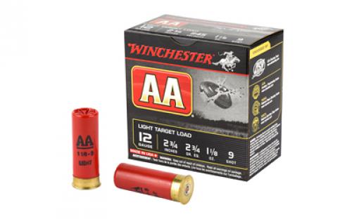 Winchester Ammunition AA Target, 12 Gauge, 2.75, #9, 2 3/4 Dram, 1.125 oz., Shotshell, 25 Round Box AA129