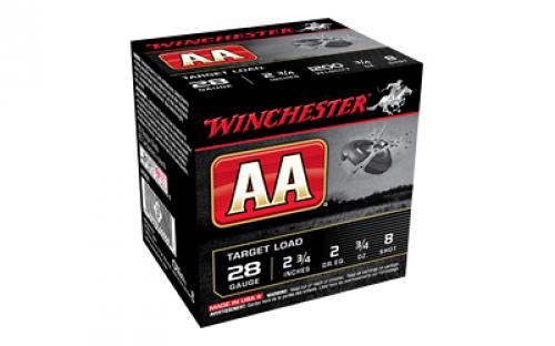 Winchester Ammunition AA TARGET, 28 Gauge 2.75, #8, 3/4 oz, Shotshell, 25 Round Box AA288