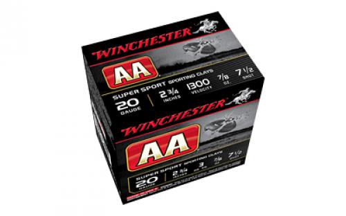 Winchester Ammunition AA Supersport Sporting Clay, 20 Gauge 2.75, #7.5, 7/8 oz., 25 Round Box AASC207
