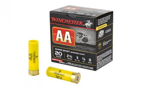 Winchester Ammunition AA Supersport Sporting Clay, 20 Gauge, 2.75, #8, .875 oz, Shotshell, 25 Round Box AASC208