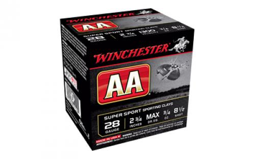 Winchester Ammunition AA Supersport Sporting Clay, 28 Gauge 2.75, #8.5, 3/4 oz., 25 Round Box AASC2885
