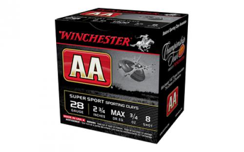 Winchester Ammunition AA Super Sport, 28 Gauge 2.75, #8 Shot, 3/4 oz, Shotshell, 25 Round Box AASC288
