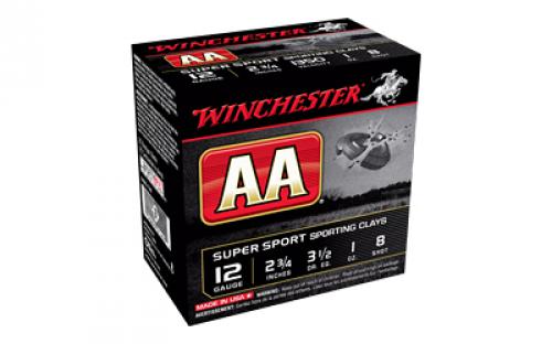 Winchester Ammunition AA Supersport Sporting Clay, 12 Gauge 2.75, #8, 1 oz, 3 1/2 Dram, 25 Round Box AASCL128