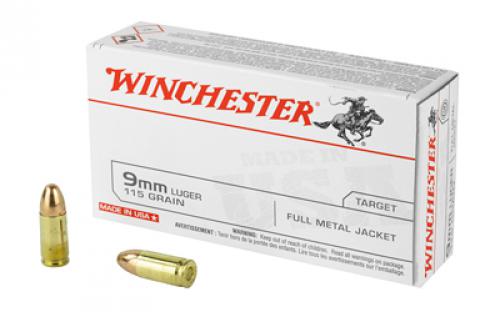 Winchester Ammunition USA, 9MM, 115 Grain, Full Metal Jacket, 50 Round Box Q4172