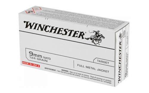 Winchester Ammunition USA, 9MM, 124 Grain, Full Metal Jacket, 50 Round Box Q4318