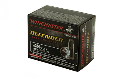 Winchester Ammunition Defender, PDX1, 45LC, 225 Grain, Bonded Jacketed Hollow Point, 20 Round Box S45CPDB