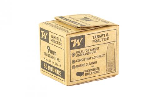 Winchester Ammunition Service Grade, 9mm, 115 Grain, Full Metal Jacket, 50 Rounds Box SG9W50