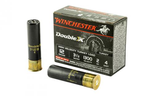 Winchester Ammunition Double X High Velocity, Turkey, 12 Gauge, 3.5", #4, 2oz, 10 Round Box STH12354