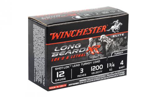 Winchester Ammunition Long Beard XR, 12 Gauge, 3" Chamber, #4, 1.75 oz, Shotshell Shot-Lok with Lead Shot, 10 Round Box STLB1234