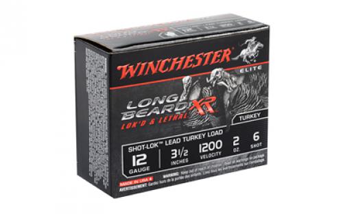 Winchester Ammunition Long Beard XR, 12 Gauge, 3.5" Chamber, #6, 2 oz, Shotshell Shot-Lok with Lead Shot, 10 Round Box STLB12L6
