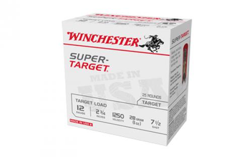 Winchester Ammunition SUPER-TARGET, TARGET LOAD,  12 Gauge 2.75", #7.5, 1 oz, Shotshell, 25 Round Box TRGT12507