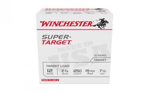 Winchester Ammunition SUPER-TARGET, TARGET LOAD,  12 Gauge 2.75", #7.5, 1 oz, Shotshell, 25 Round Box TRGT12507