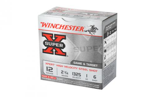 Winchester Ammunition Xpert, 12 Gauge, 2.75", #6, 1oz, Steel Shot, Lead Free, 25 Round Box, California Certified Nonlead Ammunition WE12GT6