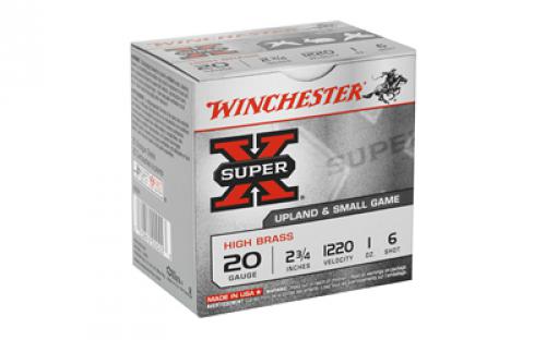 Winchester Ammunition Super-X, 20 Gauge, 2.75" Chamber #6, 2 3/4 Dram, 1 oz., Shotshell, 25 Round Box X206