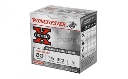 Winchester Ammunition Super-X, 20 Gauge, 2.75" Chamber #6, 2 3/4 Dram, 1 oz., Shotshell, 25 Round Box X206