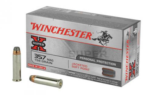 Winchester Ammunition Super-X, 357 Magnum, 158 Grain, Jacketed Soft Point, 50 Round Box X3575P
