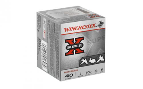 Winchester Ammunition Super-X, 410 Gauge, 3", #6, 0.75 oz., Shotshell, 25 Round Box X413H6