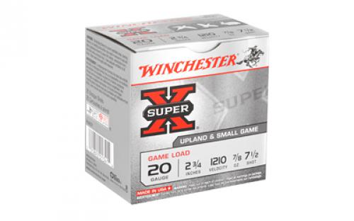 Winchester Ammunition Super-X, 20 Gauge, 2.75", Game Load, #7.5, 0.875oz, Shotshell, 25 Round Box XU207