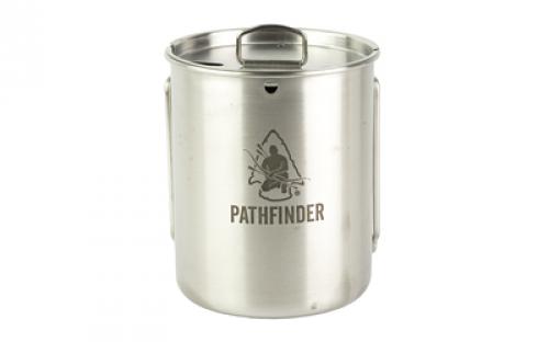 Pathfinder Folding Skillet and Lid, Stainless Steel, Locking Folding Handle, 8 Skillet PFSK-102