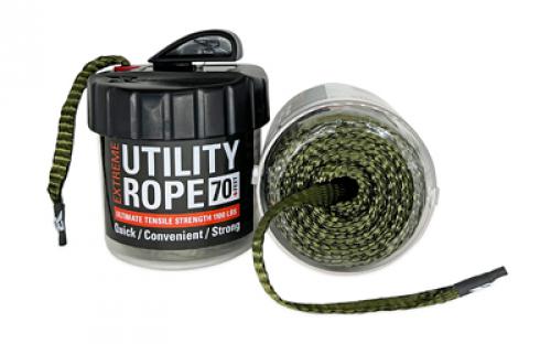 Rapid Rope Mini Canister Olive Drab Green, Rope In a Can, 70 Feet, Rated For 1100lb, Built-in Rope Cutter RRMCODFG6119