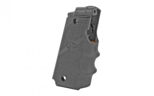 Hogue Le Grip, Fits Colt Government, Black Finish, with Finger Grooves, Laser Enhanced, Batteries Included 45080