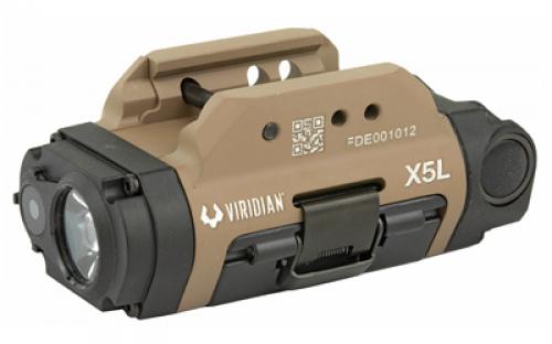 Viridian Weapon Technologies X5L Gen 3 Universal Mount Green Laser With Tactical Light (500 Lumens) Featuring INSTANT-ON, Removable Rechargeable Battery, Flat Dark Earth Finish 930-0016