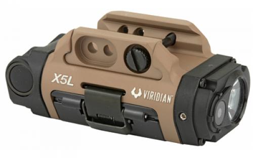 Viridian Weapon Technologies X5L Gen 3 Universal Mount Green Laser With Tactical Light (500 Lumens) Featuring INSTANT-ON, Removable Rechargeable Battery, Flat Dark Earth Finish 930-0016