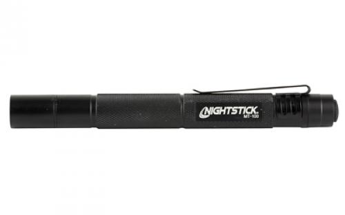 Nightstick MT-100, Mini-Tac Flashlight, 130 Lumens,484 Candela, Black, 1.5 Hours of Runtime, IP-X4 Water-Resistant MT-100