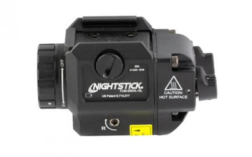 Nightstick TCM-550XL-GL, Compact Weapon-Mounted Light w/Green Laser, 550 Lumens, 4,612 Candela, Black, 2.5 Hours of Runtime, IP-X7 Waterproof TCM-550XL-GL