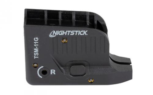 Nightstick TSM-11G, Subcompact Tactical Weapon-Mounted Light w/ Green Laser, For Glock 43/43X/48 150 Lumens, 2,700 Candela, Black, .75 Hours of Runtime, IP-X4 Water-Resistant, Rechargeable Battery TSM-11G