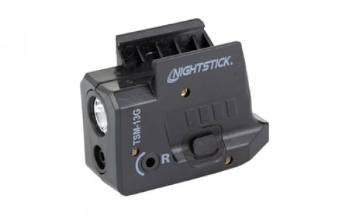 Nightstick TSM-13G, Subcompact Tactical Weapon-Mounted Light w/Green Laser, Fits Sig Sauer P365, 150 Lumens, 2,700 Candela, Black, .75 Hours of Runtime, IP-X4 Water-Resistant, Rechargeable Battery TSM-13G