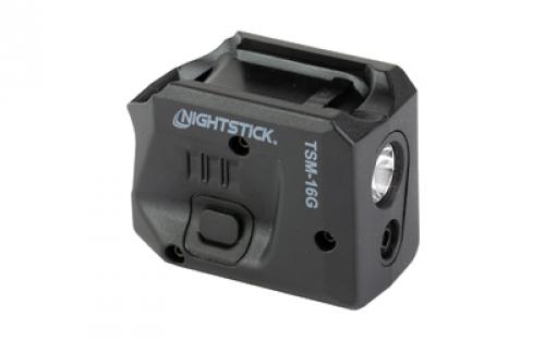 Nightstick TSM-16G, Subcompact Tactical Weapon-Mounted Light w/Green Laser, Fits Springfield Hellcat, 150 Lumens, 2,700 Candela, Black, .75 Hours of Runtime, IP-X4 Water-Resistant, Rechargeable Battery TSM-16G