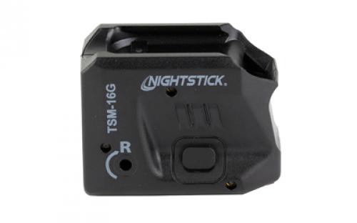Nightstick TSM-16G, Subcompact Tactical Weapon-Mounted Light w/Green Laser, Fits Springfield Hellcat, 150 Lumens, 2,700 Candela, Black, .75 Hours of Runtime, IP-X4 Water-Resistant, Rechargeable Battery TSM-16G