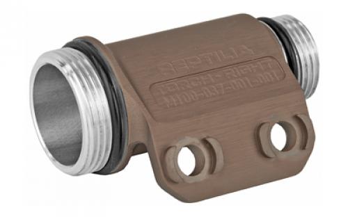 Reptilia Torch, Fits Modlite Systems bezels and tail caps as well as Surefire KE2-DF bezel and tail caps, Right Side Mount, M-Lok Mounting Hardware Included, Tobacco, Anodized 100-113