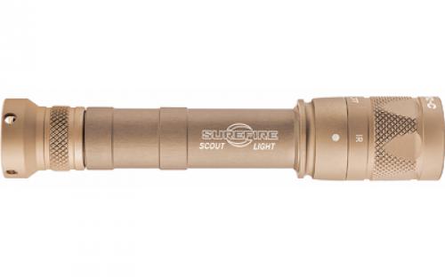 Surefire M640V Scout Pro Flashlight, LED, 350 Lumens White Light/120mW of IR, Tan Finish, 1913 Picatinny Mount installed, MLOK Mount included, Z68 On/Off Tailcap M640V-TN-PRO