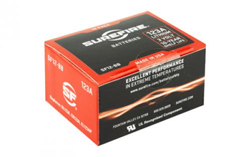 Surefire Battery, CR123A Lithium,12 Pack, Red SF12-BB