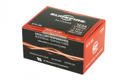 Surefire Battery, CR123A Lithium,12 Pack, Red SF12-BB