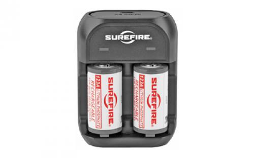 Surefire 2 Rechargeable LFP123 Batteries, Includes Charger SFLFP123-KIT