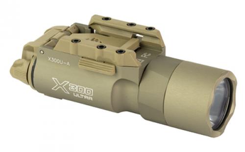 Surefire X300 Ultra, Weaponlight, White LED, 1000 Lumens, Fits Picatinny and Universal, For Pistols, Tan, 2x CR123 Batteries X300U-A-TN