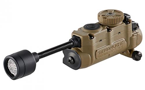Streamlight Sidewinder Stalk, Military Helmet Light System w/ Flexible Stalk, 76 Lumens, 12-200 Candela, 5.6 Hours of Run Time on High, 95 Hours of Run Time on Low, 28 Meter Beam Distance, Accepts CR123A & AA Batteries, Coyote 14307