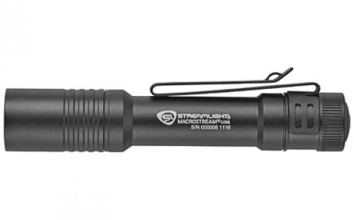 Streamlight Macrostream, Flashlight, 500 Lumens, Black Color, Includes USB Charging Cable 66320