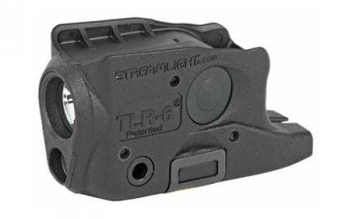 Streamlight TLR-6, Tac Light w/laser, For Glock 26/27, White LED and Red Laser, 100 Lumens, Includes 2 CR 1/3N Lithium Batteries, Black Finish 69272