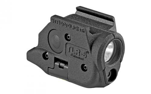 Streamlight TLR-6, Tac Light with Laser, For Glock 43X MOS/48 MOS/43X with Rail/48 with Rail, Black, C4 LED, 100 Lumens, Red Laser, 2x CR1/3 N Lithium Batteries 69286