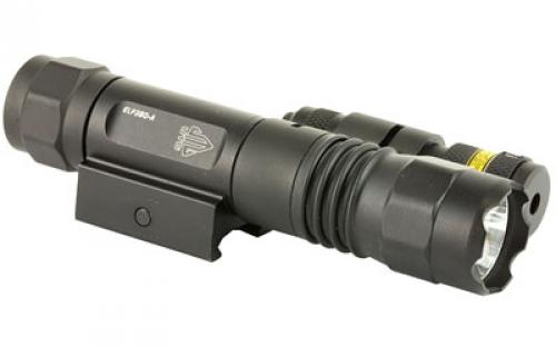 Leapers, Inc. - UTG Accushot, Flashlight, Fits Picatinny, LED Weapon Flashlight with Adjustable Red Laser, 400 Lumen, with Quick Detach Mount, Black Finish LT-ELP38Q-A