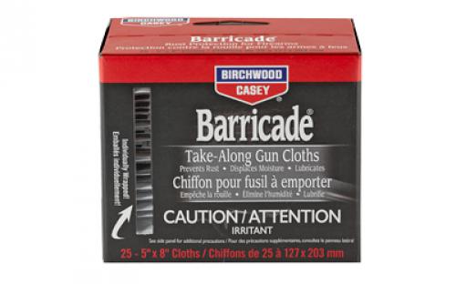 Birchwood Casey Barricade Rust Protection Take-Along Wipes, 25 Wipes BC-33025