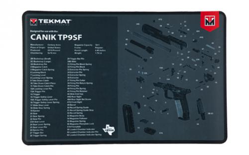 TekMat Cleaning Mat, Pistol Size, 11x17, For Canik TP9SF, Black TEK-R17-CANIK-TP9SF