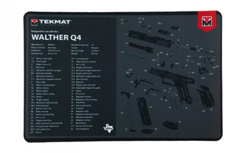 TekMat Cleaning Mat, Pistol Size, 11x17, For Walther Q4 SF, Black TEK-R17-WAL-Q4-SF