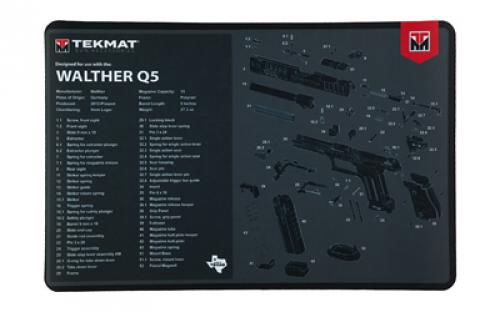 TekMat Cleaning Mat, Pistol Size, 11x17, For Walther Q5 SF, Black TEK-R17-WAL-Q5-SF
